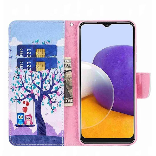 Plånboksfodral Samsung Galaxy A15 - Ugglor på Gunga