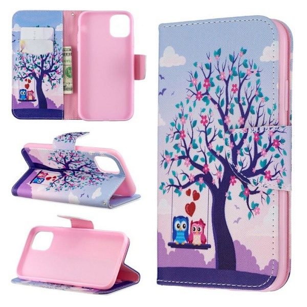 Lompakkokotelo iPhone 14 - Pöllöt Keinussa