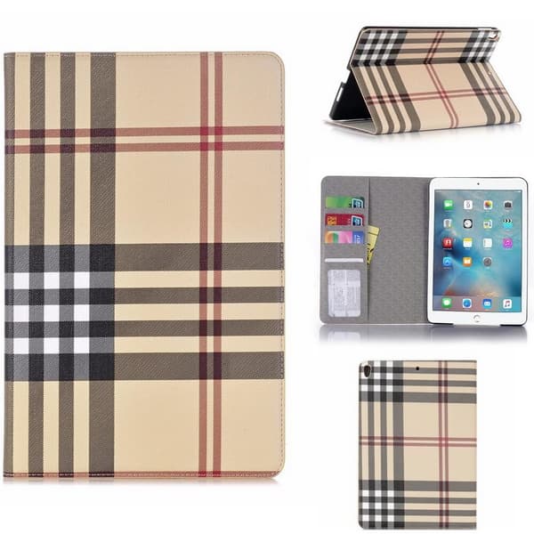 Plånboksfodral iPad 10,2" (2021) Rutmönster - 3 Färger Brun