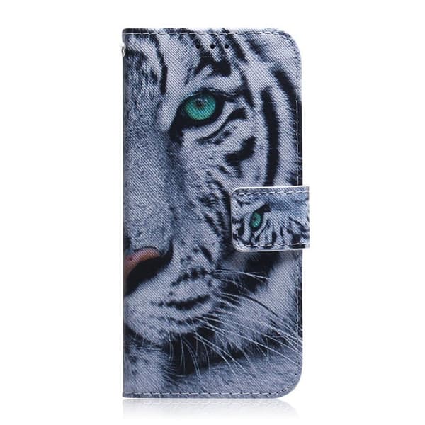 Plånboksfodral iPhone 13 Mini - Vit Tiger