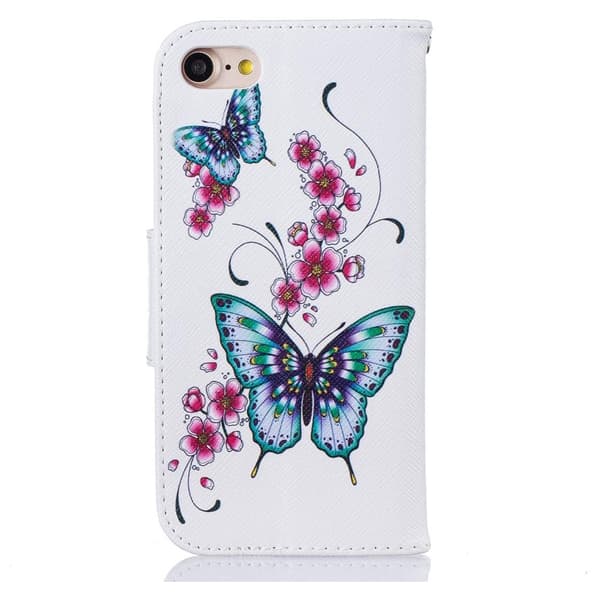 Plånboksfodral Apple iPhone 7 – Fjärilar och Blommor