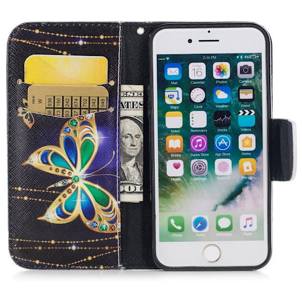 Plånboksfodral iPhone SE (2022) - Guldfjäril