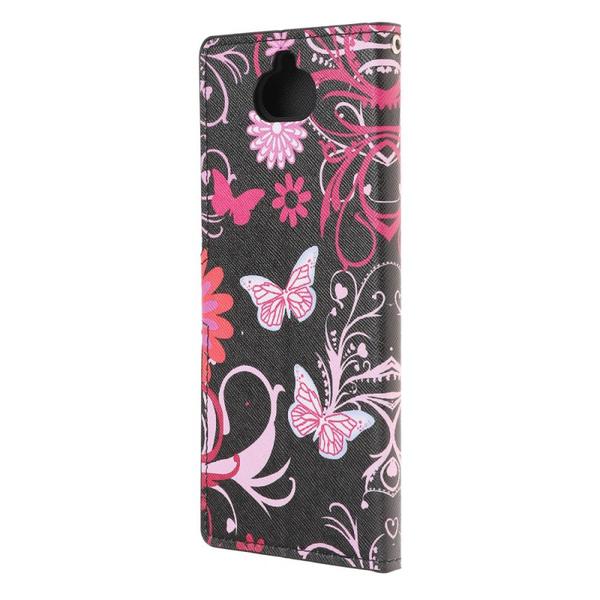 Plånboksfodral Sony Xperia 10 Plus - Svart med Fjärilar