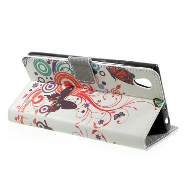 Plånboksfodral Sony Xperia L1 - Vit med Fjärilar
