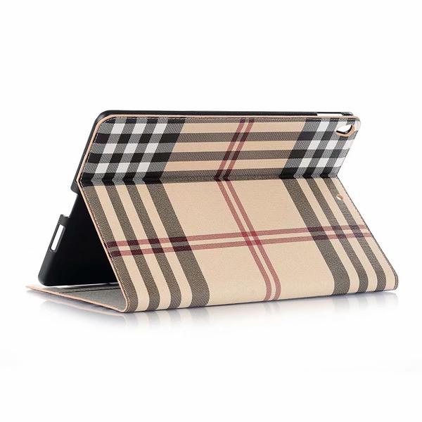 Plånboksfodral iPad Air (2019) 10.5" - Rutmönster, 3 Färger Brun