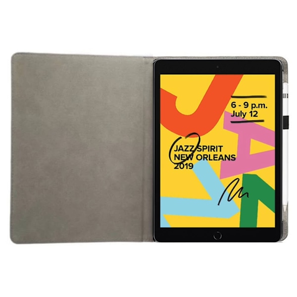 Plånboksfodral iPad 10,2" (2020) Rutmönster - 3 Färger Svart