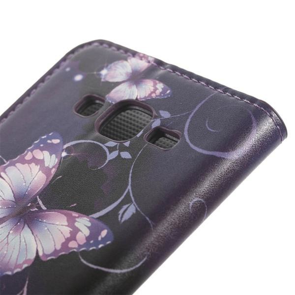 Plånboksfodral Samsung Galaxy J1 (2016) - Lila med Fjärilar