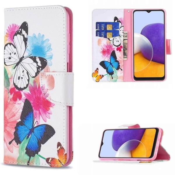 Plånboksfodral Samsung Galaxy A17 - Färgglada Fjärilar