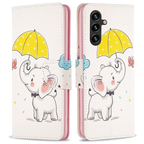 Plånboksfodral Samsung Galaxy S25 FE - Elefant med Paraply