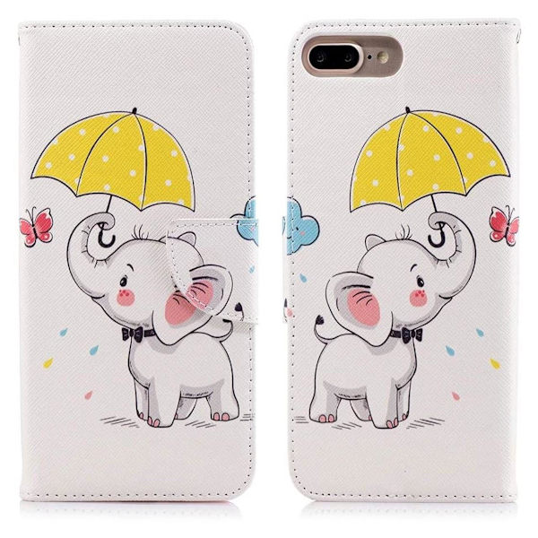 Plånboksfodral iPhone 7 Plus – Elefant med Paraply