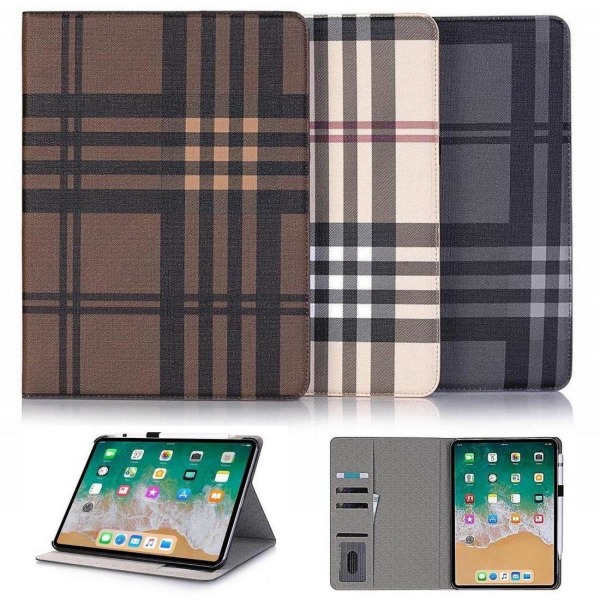 Plånboksfodral iPad Pro 11 (2018) - Rutmönster, 3 Färger Beige