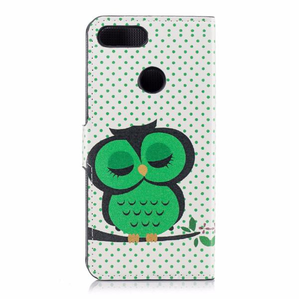 Plånboksfodral Huawei P Smart (2018) - Prickigt med Uggla