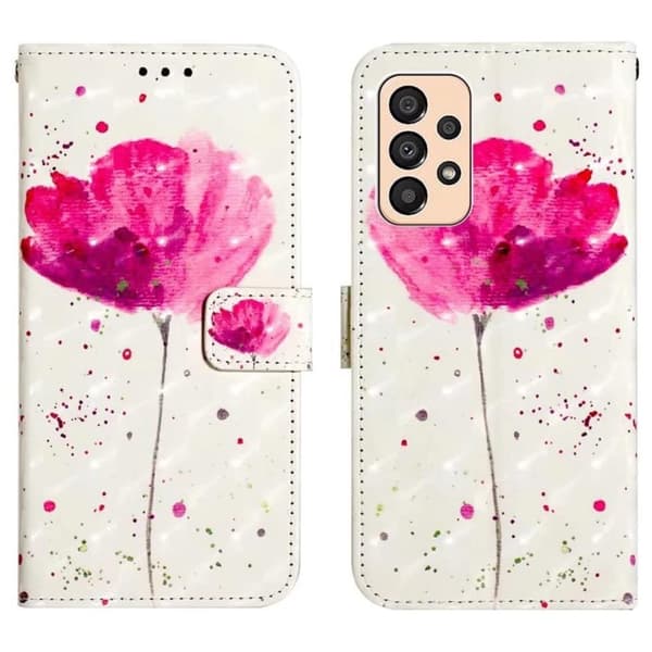 Lompakkokotelo Samsung Galaxy A23 - Vaaleanpunainen Kukka