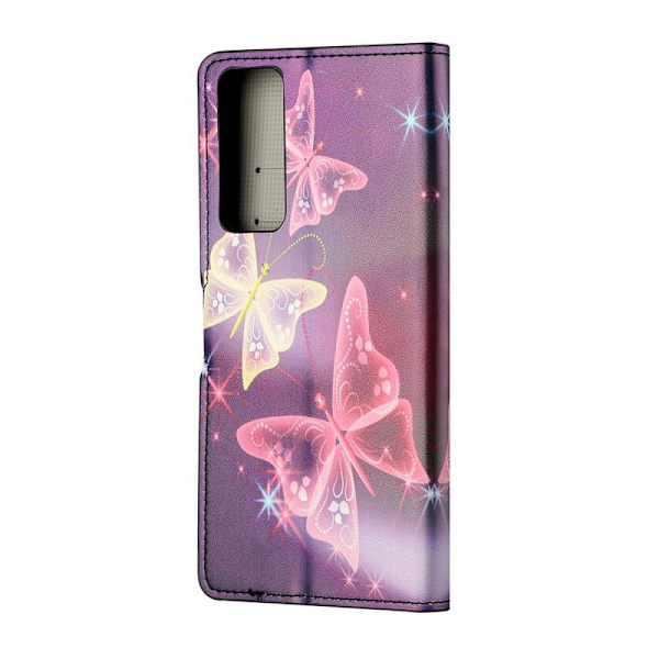 Plånboksfodral Huawei P Smart 2021 - Lila / Fjärilar