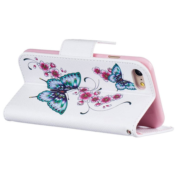 Plånboksfodral Apple iPhone 7 – Fjärilar och Blommor