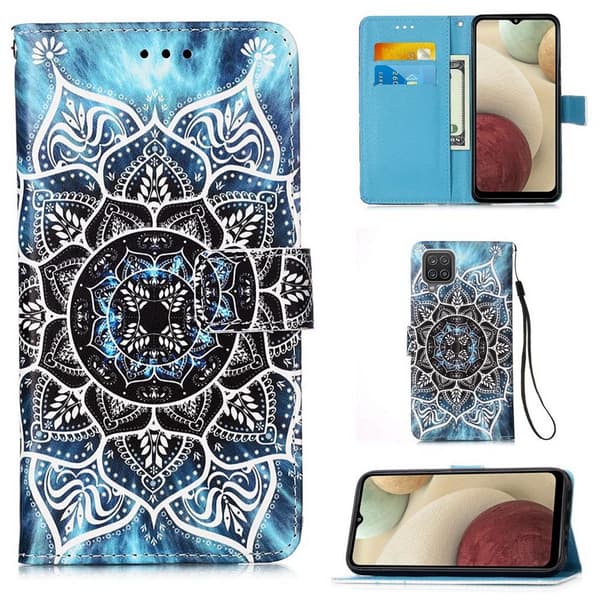 Plånboksfodral Samsung Galaxy A12 - Blå Mandala