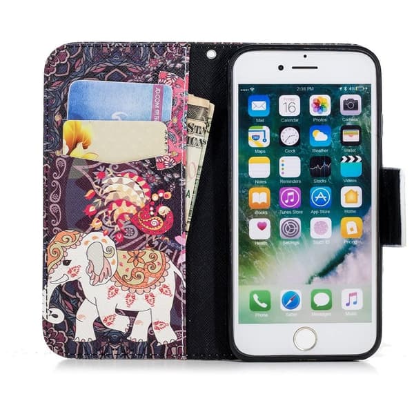 Plånboksfodral Apple iPhone 8 – Indiskt / Elefant