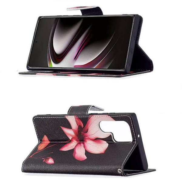 Lompakkokotelo Samsung Galaxy S24 Ultra - Vaaleanpunainen Kukka