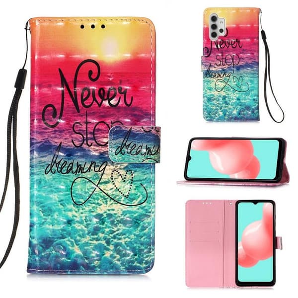 Lompakkokotelo Samsung Galaxy A32 - Never Stop Dreaming