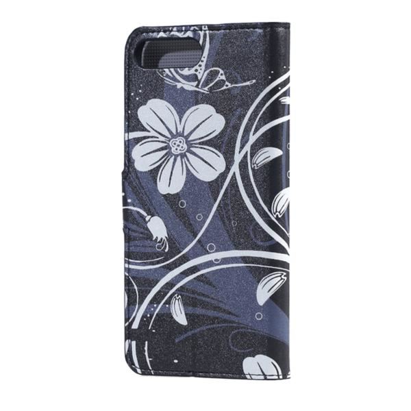 Plånboksfodral Iphone 7 Plus – Svart med Blommor