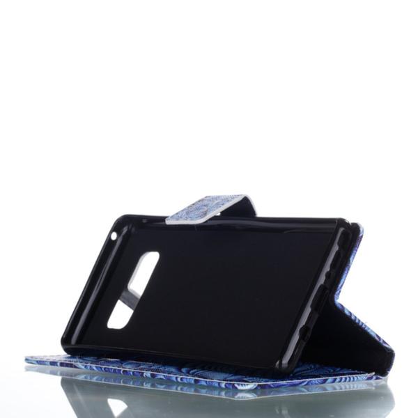 Plånboksfodral Samsung Galaxy Note 8 – Blå Blomma