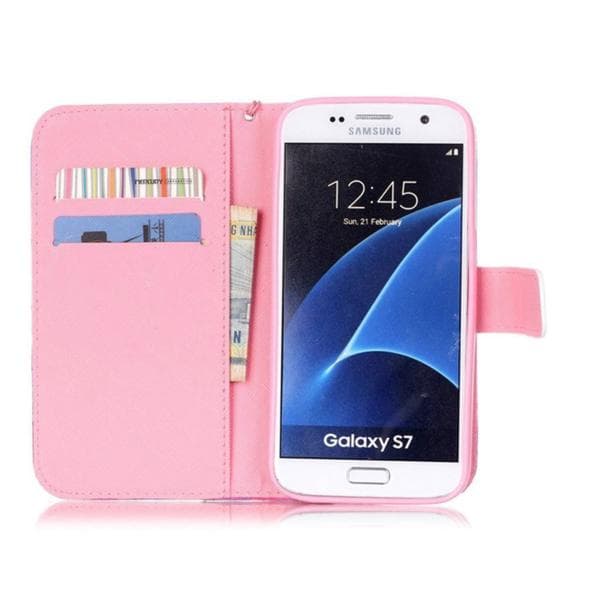 Plånboksfodral Samsung Galaxy S7 – Rosa Blomma