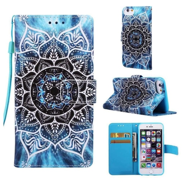 Plånboksfodral iPhone SE (2022) - Blå Mandala