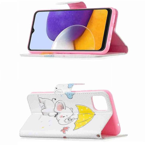 Lompakkokotelo Samsung Galaxy A03 - Elefantti Sateenvarjolla
