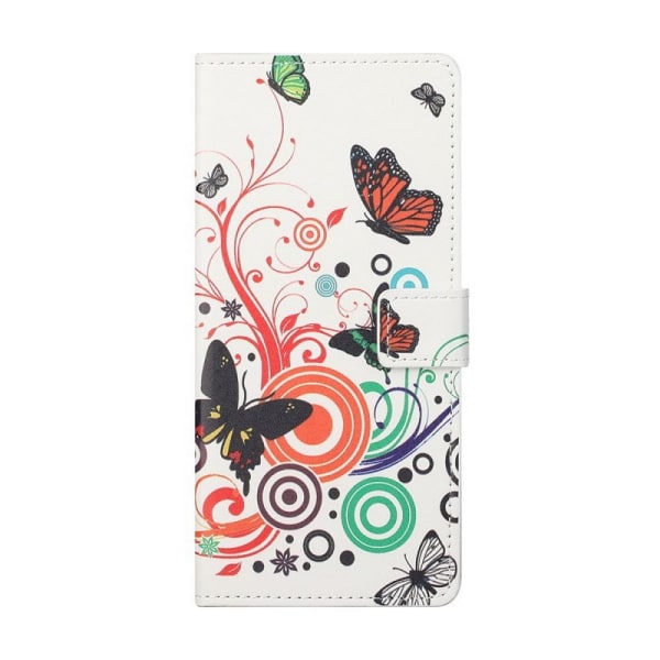 Lompakkokotelo Samsung Galaxy S21 - Valkoinen Perhosilla
