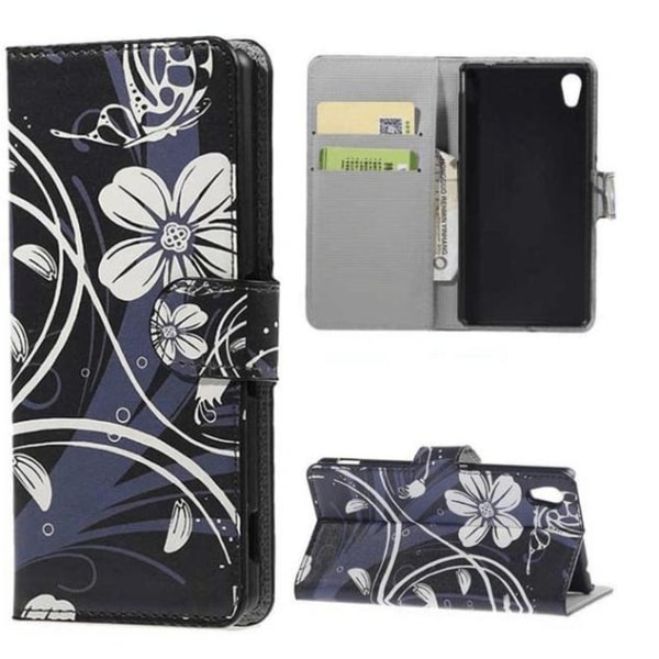 Plånboksfodral Sony Xperia Z3+ / Svart med Blommor