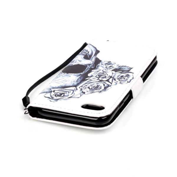 Plånboksfodral Apple iPhone 8 – Döskalle / Rosor