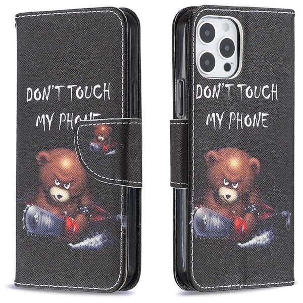 Lompakkokotelo iPhone 14 Pro - Don't Touch My Phone
