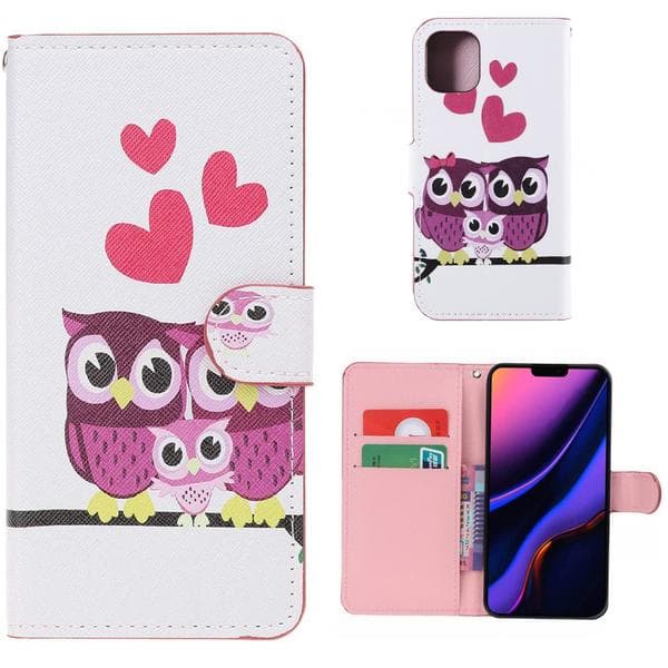 Plånboksfodral Apple iPhone 11 Pro Max - Ugglor & Hjärtan