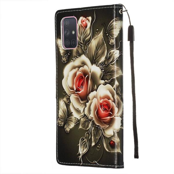 Lompakkokotelo Samsung Galaxy A51 - Ruusut