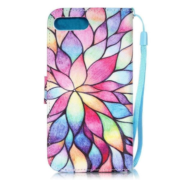 Plånboksfodral iPhone SE (2020) – Färgglada Blomblad