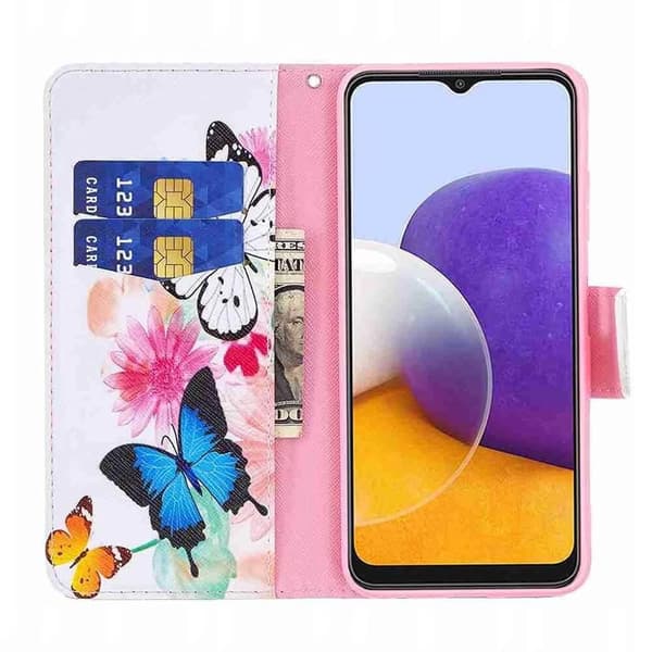 Lompakkokotelo Samsung Galaxy A14 - Värikkäitä Perhosia