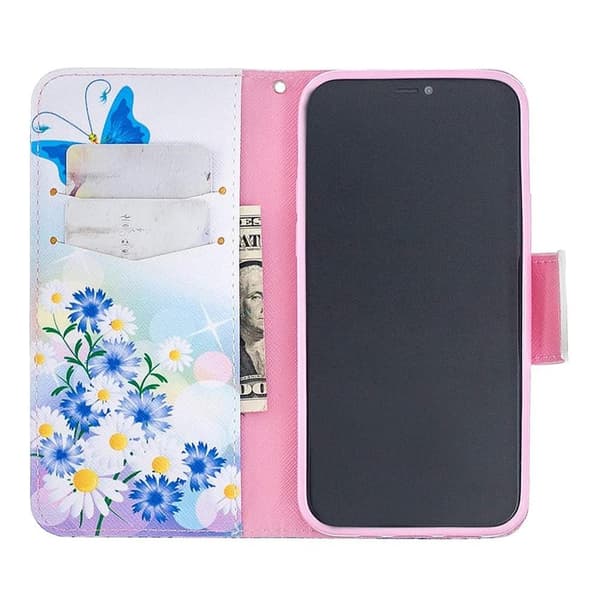 Plånboksfodral iPhone 14 Pro Max – Fjärilar och Blommor