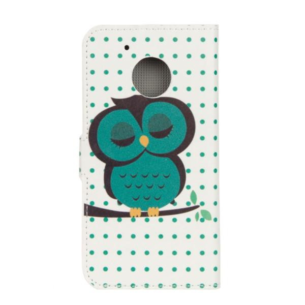 Plånboksfodral Moto G5 Plus – Prickigt med Uggla