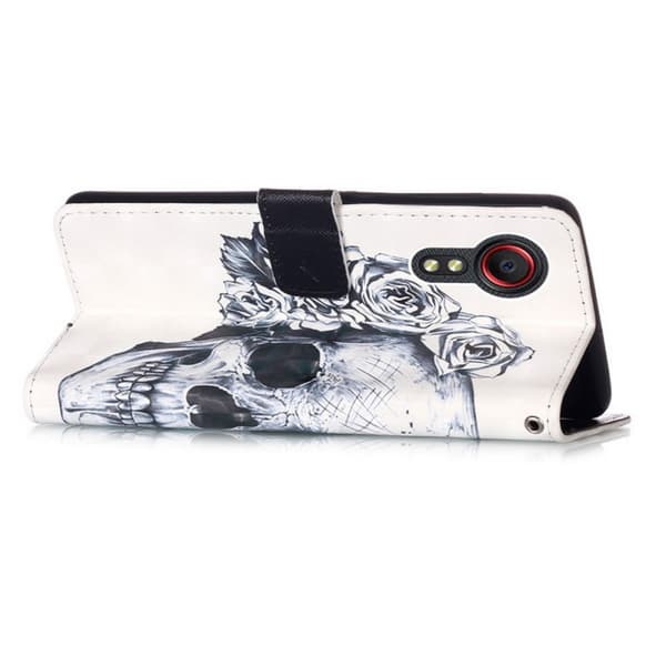Plånboksfodral Samsung Galaxy XCover 7 - Döskalle / Rosor
