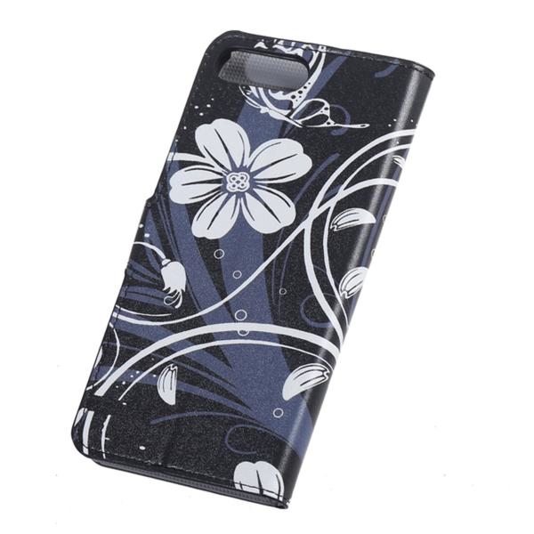 Plånboksfodral Iphone 7 Plus – Svart med Blommor