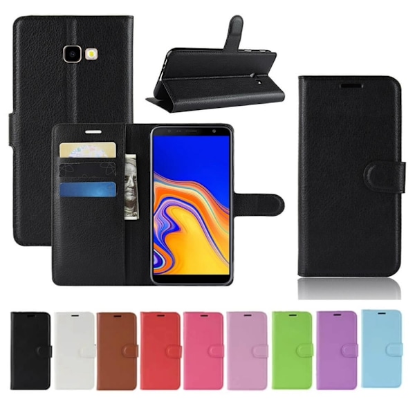 Plånboksfodral Samsung Galaxy J4 Plus - Olika färger Blå