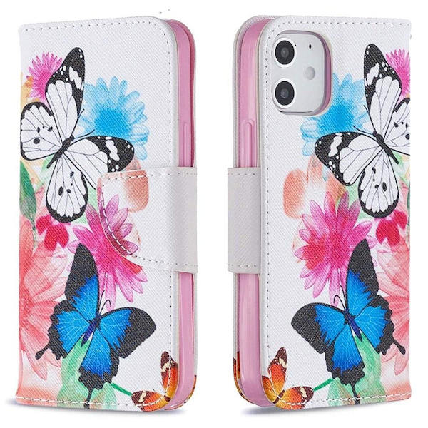 Plånboksfodral Apple iPhone 12 – Färgglada Fjärilar