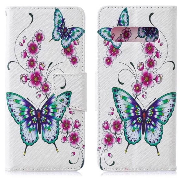 Plånboksfodral Samsung Galaxy S10 - Fjärilar och Blommor