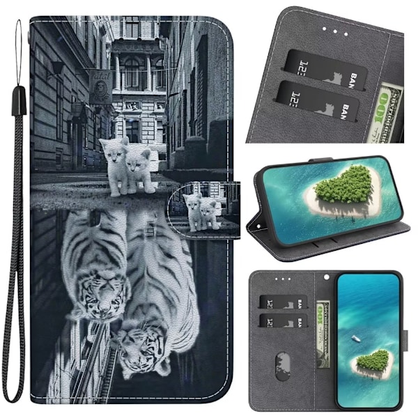 Plånboksfodral Samsung Galaxy A14 - Katt & Tiger