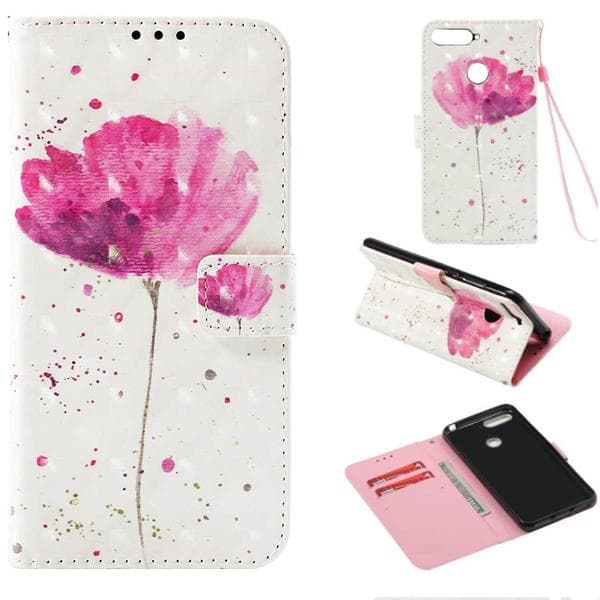 Plånboksfodral Huawei Y6 2018 – Rosa Blomma