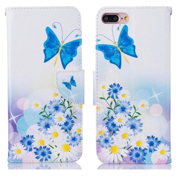 Plånboksfodral Apple iPhone 8 Plus - Fjärilar och Blommor