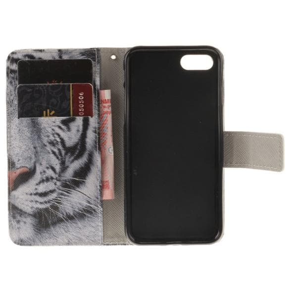 Plånboksfodral Iphone 7 – Vit Tiger