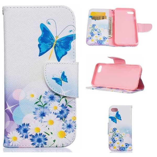 Plånboksfodral Apple iPhone 8 – Fjärilar och Blommor