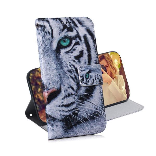 Plånboksfodral Samsung Galaxy A80 - Vit Tiger