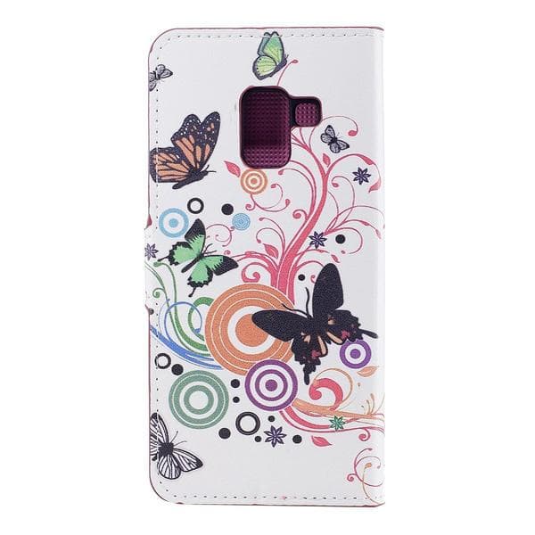 Plånboksfodral Samsung Galaxy J6 (2018) - Vit med Fjärilar